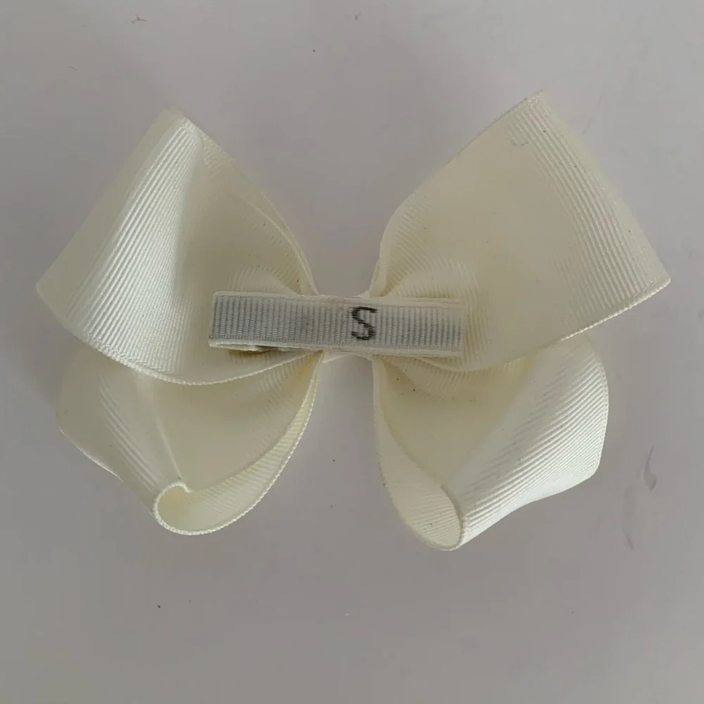 Kids Bow Set Hair Clips Accessories 4 Pieces Black Blue Orange Cream